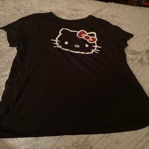 Hello Kitty Black Tee with Red Bow